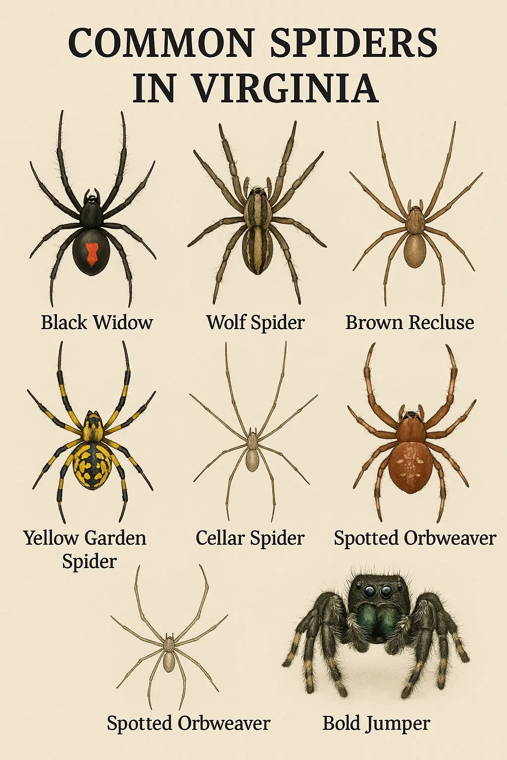 common spiders in virginia